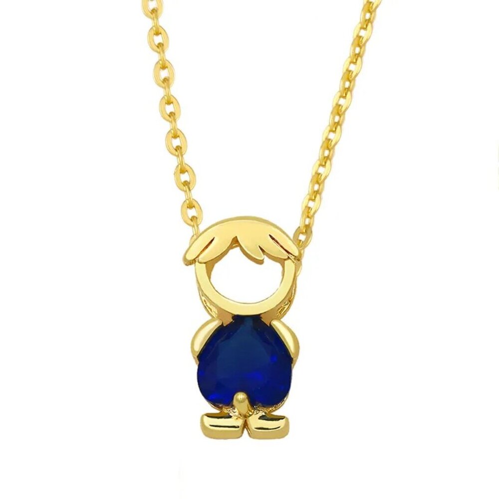 Elegant Gold Filled Necklace with Blue Pendant
